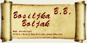Bosiljka Boljak vizit kartica